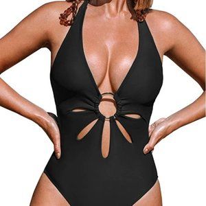 Cupshe Women's One Piece Black Swimsuit